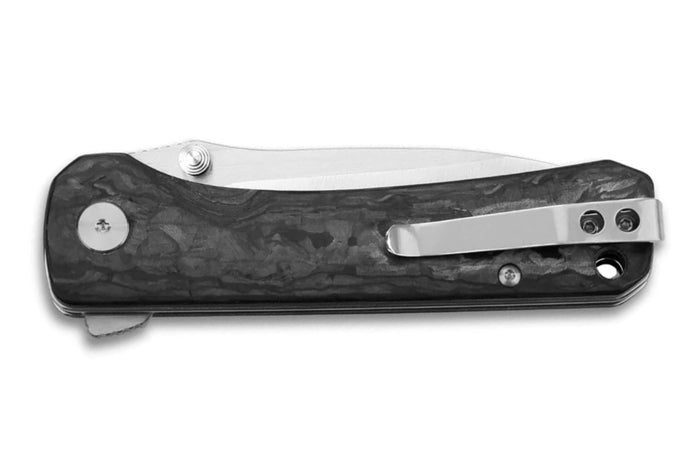 Couteau pliant QSP Hawk 131F manche en fibre de carbone noir et gris 10,5cm