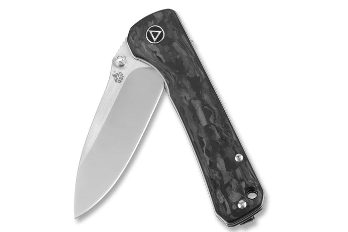 Couteau pliant QSP Hawk 131F manche en fibre de carbone noir et gris 10,5cm