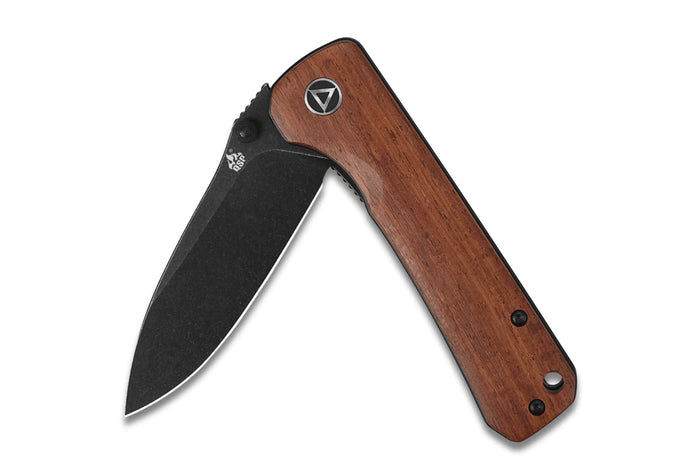 Couteau pliant QSP Hawk 131O2 lame noire manche en bois de Mkuruti 10,5cm