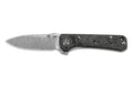 Couteau pliant QSP Hawk 131Q acier damas manche en fibre de carbone noir et aluminium 10,5cm