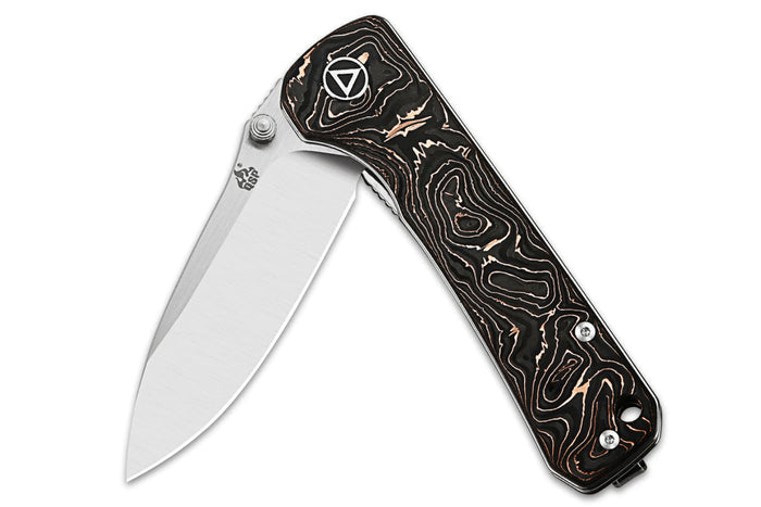 Couteau pliant QSP Hawk 131T manche en carbone incrusté de cuivre 10,5cm noir/bronze