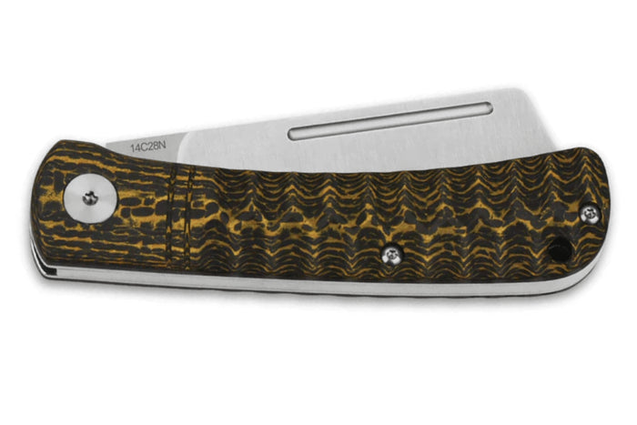Couteau pliant QSP Hedgehog 142C manche en fibre de carbone noir et or 9,5cm