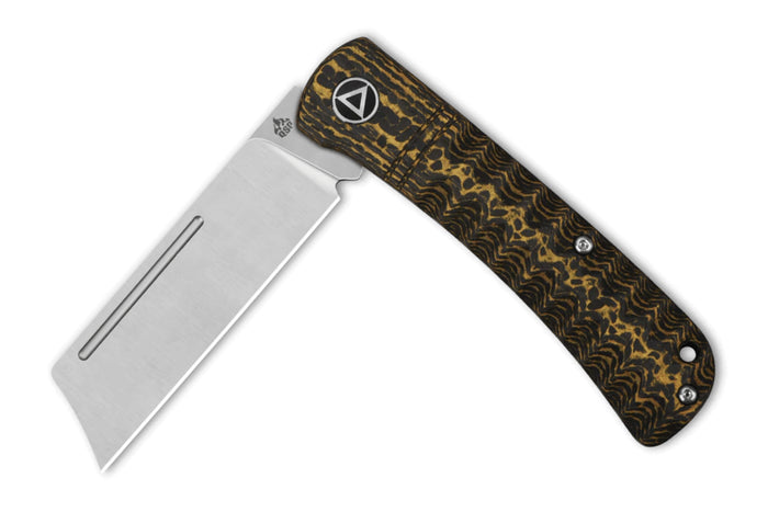 Couteau pliant QSP Hedgehog 142C manche en fibre de carbone noir et or 9,5cm