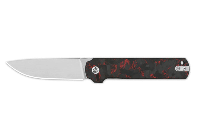 Couteau pliant QSP Lark 144D manche en carbone/G10 noir et rouge 10,8cm