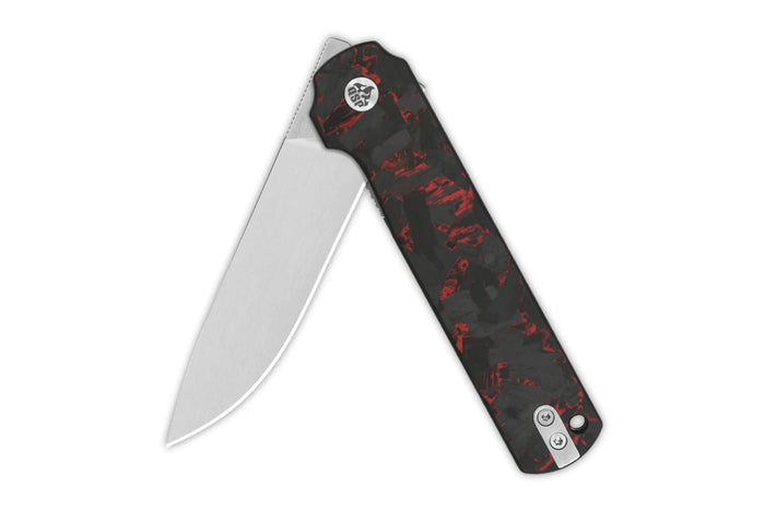Couteau pliant QSP Lark 144D manche en carbone/G10 noir et rouge 10,8cm