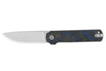 Couteau pliant QSP Lark 144E manche carbone/G10 noir et bleu 10,8cm