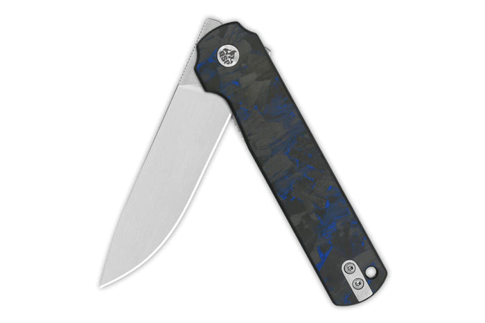 Couteau pliant QSP Lark 144E manche carbone/G10 noir et bleu 10,8cm