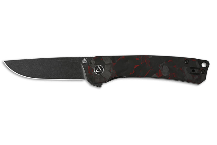 Couteau pliant QSP Osprey 139F2 manche en carbone et G10 noir et rouge 10,8cm