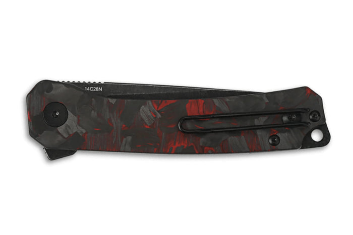 Couteau pliant QSP Osprey 139F2 manche en carbone et G10 noir et rouge 10,8cm
