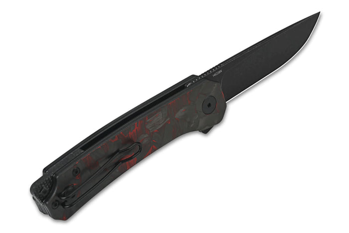 Couteau pliant QSP Osprey 139F2 manche en carbone et G10 noir et rouge 10,8cm