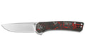 Couteau pliant QSP Osprey shredded 139F1 manche en carbone et G10 gris/rouge 10,8cm