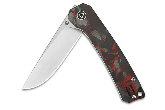 Couteau pliant QSP Osprey shredded 139F1 manche en carbone et G10 gris/rouge 10,8cm