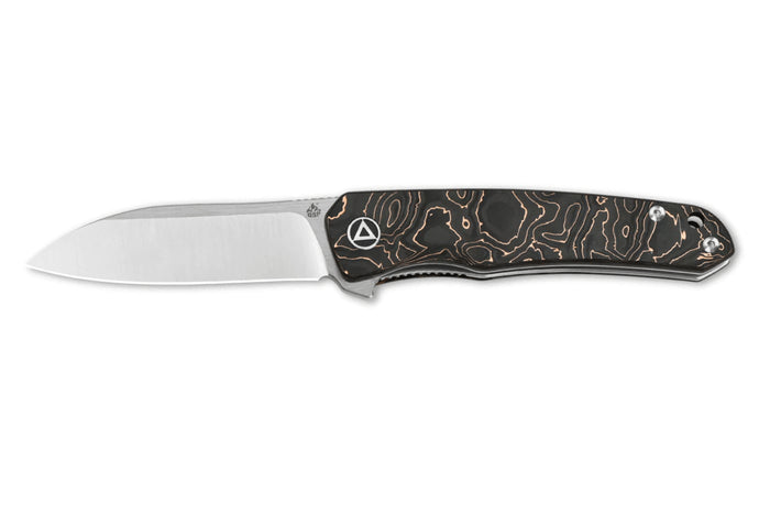 Couteau pliant QSP Otter 140B1 manche en carbone/cuivre noir et bronze 9,6cm