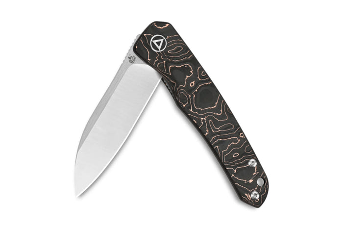 Couteau pliant QSP Otter 140B1 manche en carbone/cuivre noir et bronze 9,6cm