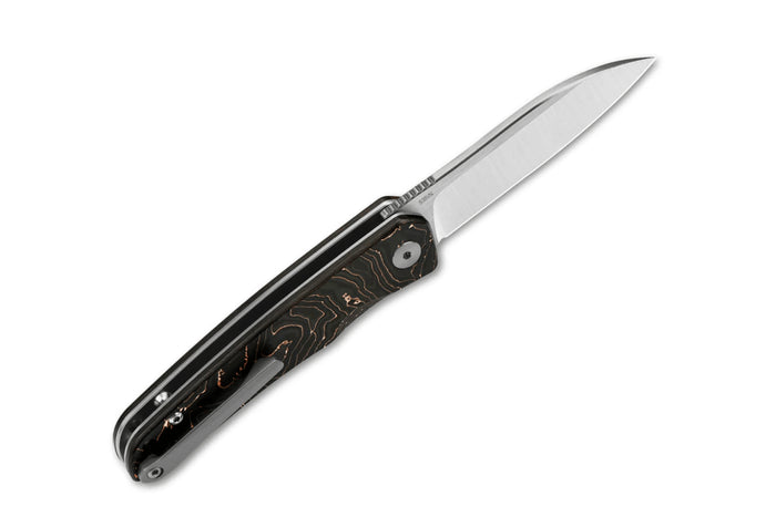 Couteau pliant QSP Otter 140B1 manche en carbone/cuivre noir et bronze 9,6cm