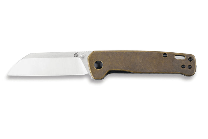 Couteau pliant QSP Penguin 130F manche en laiton stonewashed marron 10,2cm