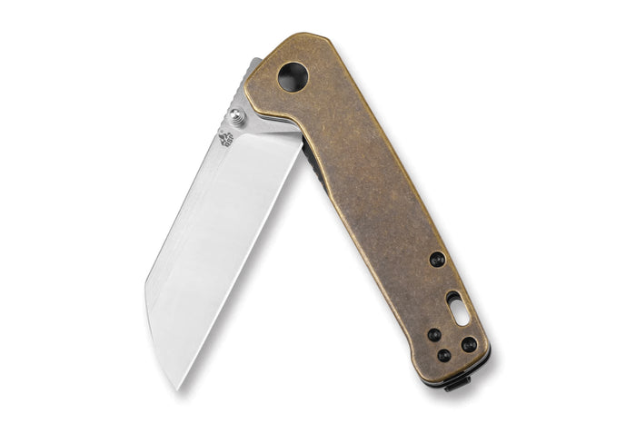 Couteau pliant QSP Penguin 130F manche en laiton stonewashed marron 10,2cm