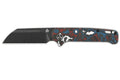 Couteau pliant QSP Penguin 130SJF2 lame noire manche en carbone multicolore 10,3cm
