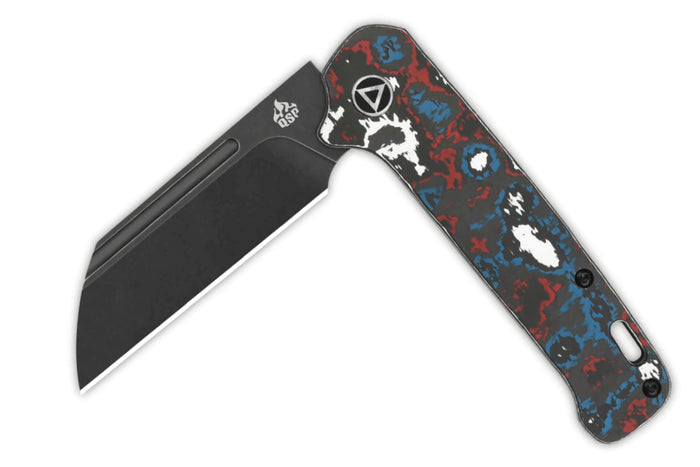 Couteau pliant QSP Penguin 130SJF2 lame noire manche en carbone multicolore 10,3cm