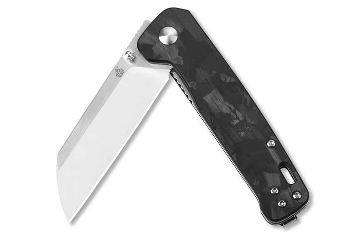 Couteau pliant QSP Penguin 130T manche en micarta noir motif charbon de bois 10,2cm