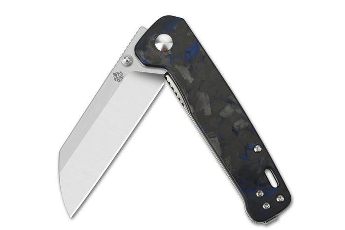Couteau pliant QSP Penguin 130TBL manche en carbone/G10 noir et bleu 10,2cm