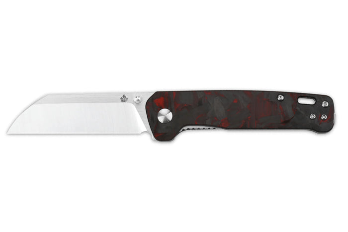 Couteau pliant QSP Penguin 130TRD manche en fibre de carbone noir et rouge 10,2cm