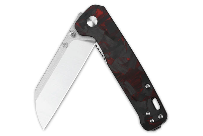 Couteau pliant QSP Penguin 130TRD manche en fibre de carbone noir et rouge 10,2cm