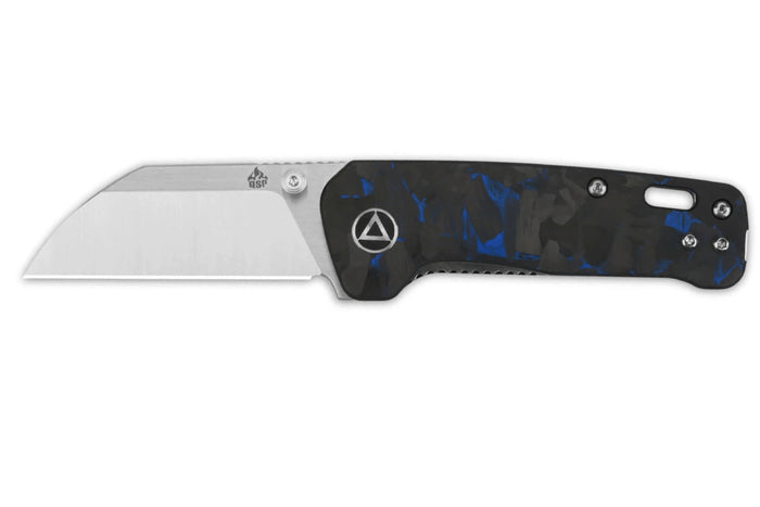 Couteau pliant QSP Penguin Mini 130XSD1 manche en carbone et G10 noir et bleu 8,2cm
