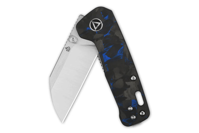 Couteau pliant QSP Penguin Mini 130XSD1 manche en carbone et G10 noir et bleu 8,2cm