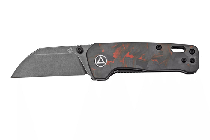 Couteau pliant QSP Penguin Mini 130XSE2 manche en carbone et G10 noir et rouge 8,2cm
