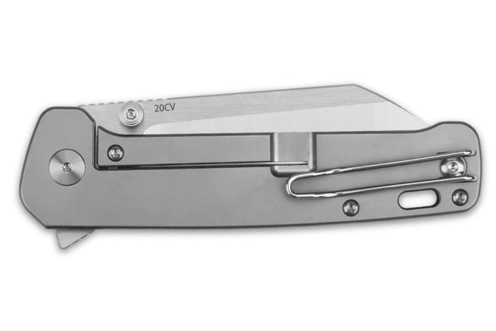 Couteau pliant QSP Penguin Plus 130XLD1 manche en fibre de carbone/titane gris et noir 11,4cm