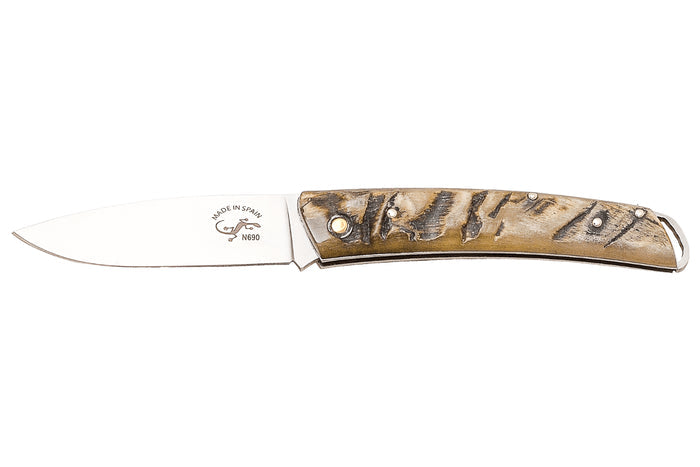 Couteau pliant Salamandra manche corne brute 9cm