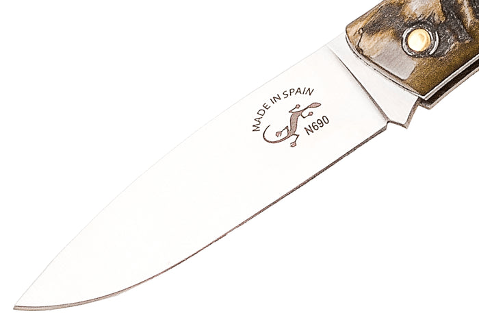 Couteau pliant Salamandra manche corne brute 9cm