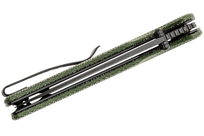 Couteau pliant Sencut Sachse S210072 manche en micarta vert foncé 11cm