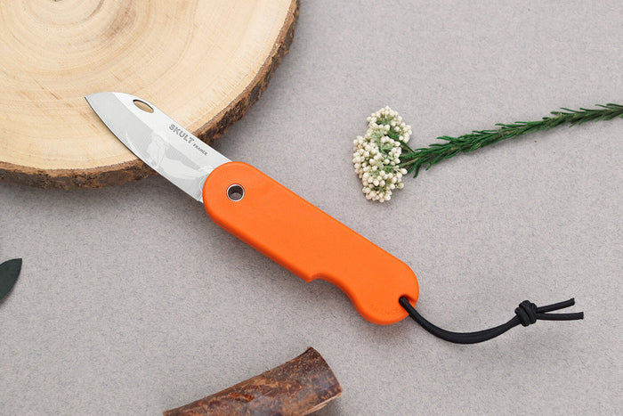 Couteau pliant Skult français éco-responsable La Surfeuse manche orange 10cm