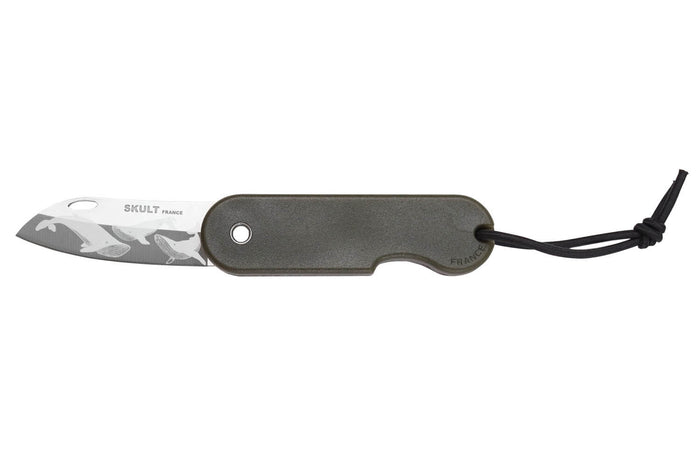 Couteau pliant Skult français éco-responsable Les 3 Graces manche vert 10cm