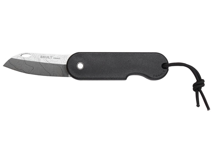 Couteau pliant Skult français éco-responsable Les Fonds Marins manche noir 10cm