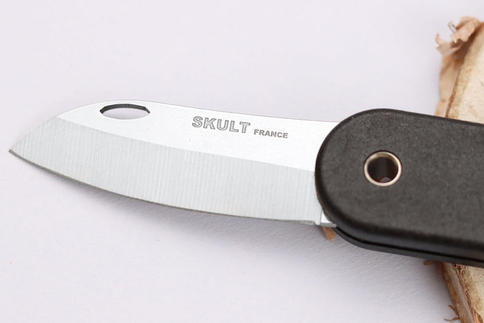 Couteau pliant Skult français éco-responsable manche noir 10cm