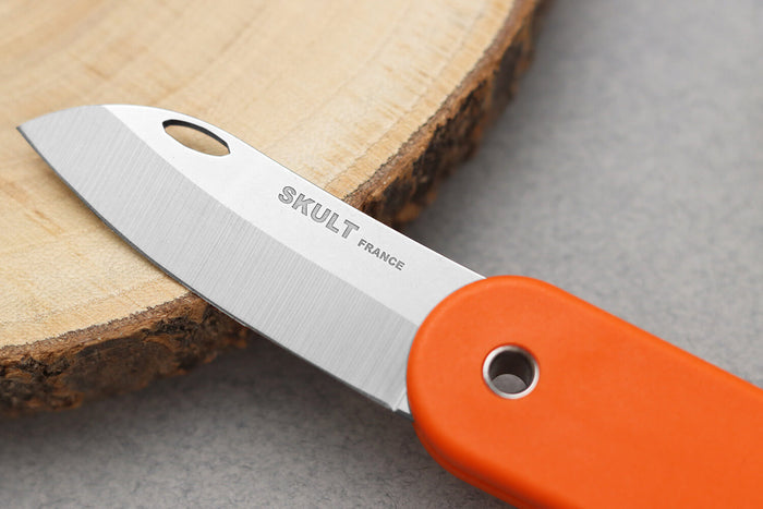 Couteau pliant Skult français éco-responsable manche orange 10cm