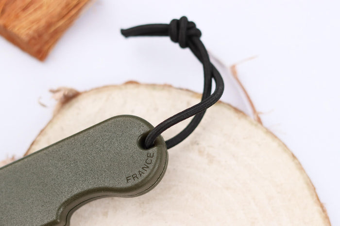Couteau pliant Skult français éco-responsable manche vert 10cm