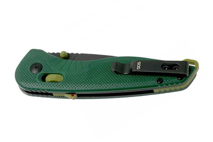 Couteau pliant SOG Aegis AT SGAEFOMO manche en nylon/fibres de verre vert 12,7cm