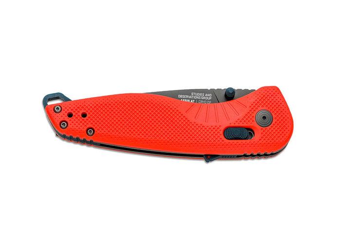 Couteau pliant SOG Aegis AT SGAEGISATRIN manche en nylon/fibres de verre rouge 12,7cm