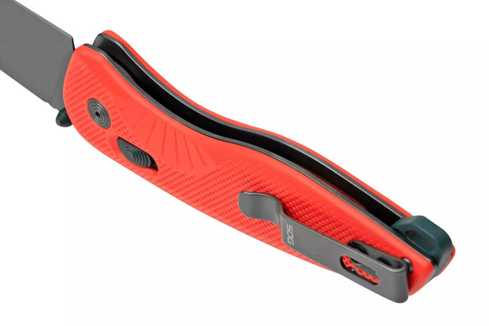 Couteau pliant SOG Aegis AT SGAEGISATRIN manche en nylon/fibres de verre rouge 12,7cm
