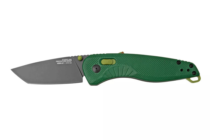 Couteau pliant SOG Aegis AT SGAEGISATTANTOFOMO manche en nylon/fibres de verre vert 12,7cm