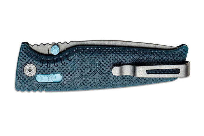 Couteau pliant SOG Altair XR SGALTAIRXRBKB manche en nylon/fibres de verre 10,2cm noir/bleu