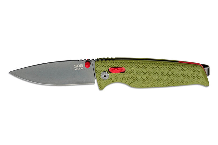 Couteau pliant SOG Altair XR SGALTAIRXRGB manche en nylon/fibres de verre 10,2cm vert/bleu