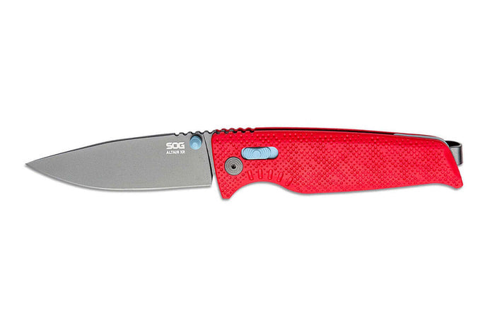 Couteau pliant SOG Altair XR SGALTAIRXRRB manche en nylon/fibres de verre 10,2cm rouge/bleu