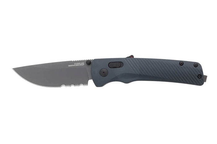 Couteau pliant SOG Flash At Grey SGFLASHSGR semi-denté manche en nylon/fibres de verre gris 11,6cm