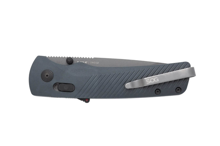 Couteau pliant SOG Flash At Grey SGFLASHSGR semi-denté manche en nylon/fibres de verre gris 11,6cm