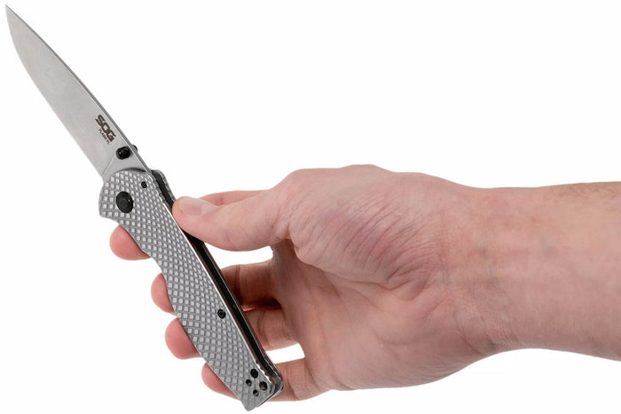 Couteau pliant SOG Flash FL SGFLASH manche en acier inoxydable 11,4cm